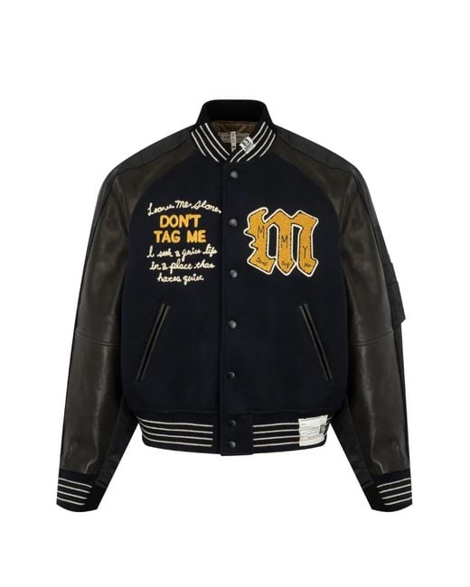 Maison Mihara Yasuhiro Black Front Back Combined Stadium Jacket for men