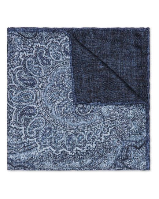 Brunello Cucinelli Zijden Sjaal Met Paisley-print in het Blue voor heren