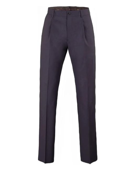 Moorer Blue Pleated Tailored Trousers for men