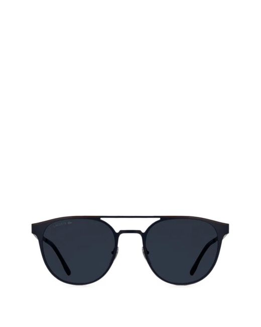 Lacoste Blue Double-Bridge Round-Frame Sunglasses