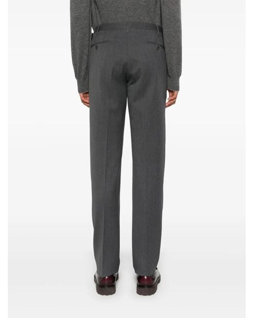 Rota Gray Pressed-Crease Tailored Trousers for men