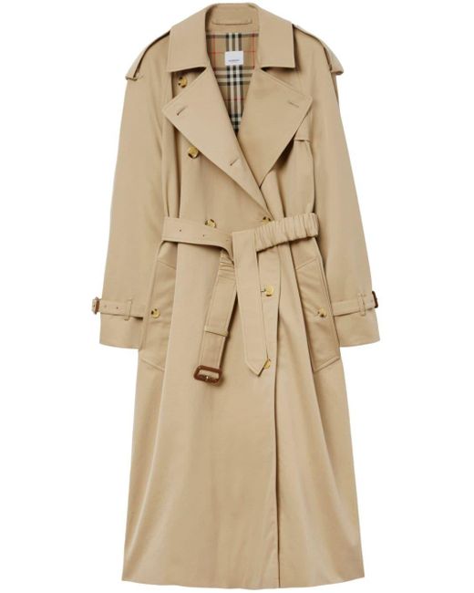Burberry Natural Oversized Belted Trench Coat