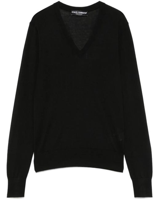 Dolce & Gabbana Black Pullover Mit V-Ausschnitt