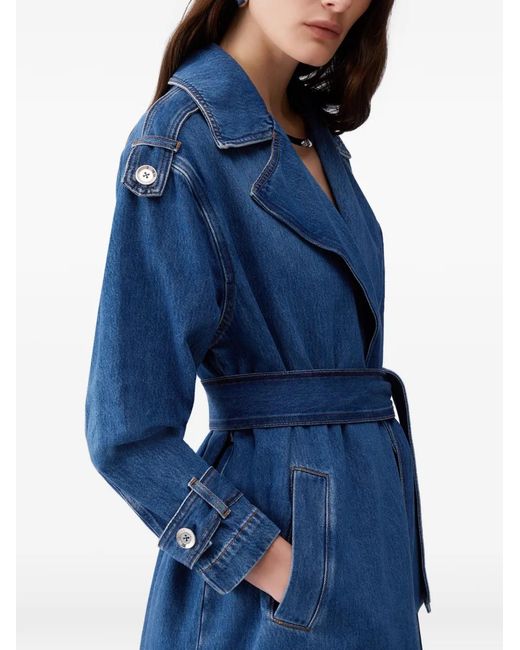 Liu Jo Blue Long Denim Trench Coat