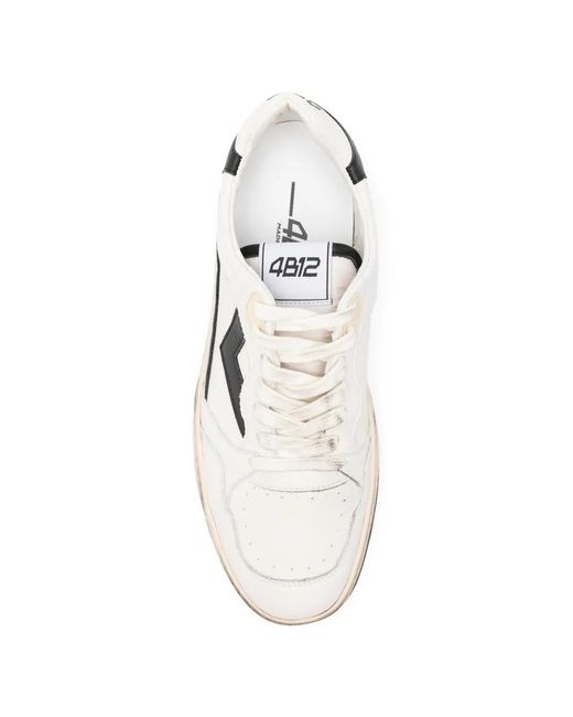 4b12 White Olimpia Panelled Sneakers for men