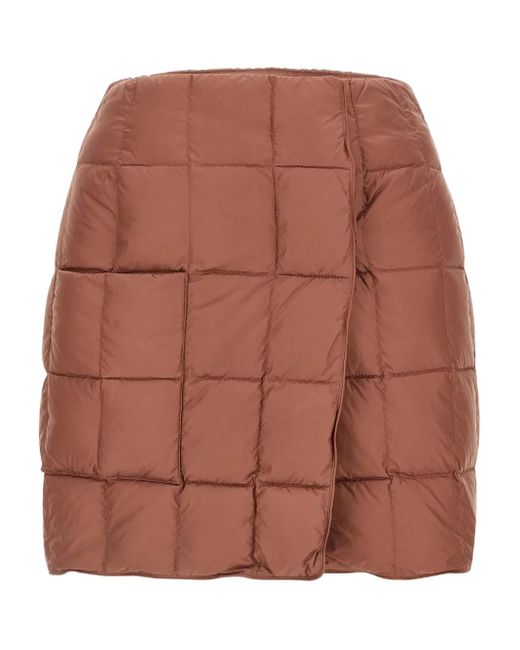 Ienki Ienki Brown Platha Quilted-Padded Mini Skirt
