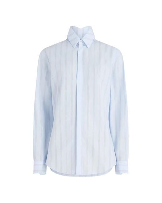 Jean Paul Gaultier Blue Pinstriped Collar Shirt