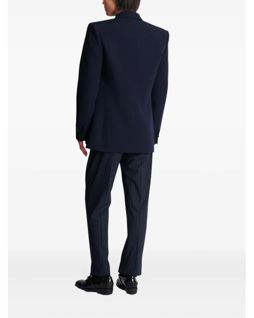 Balmain Blue Double-Breasted Blazer for men