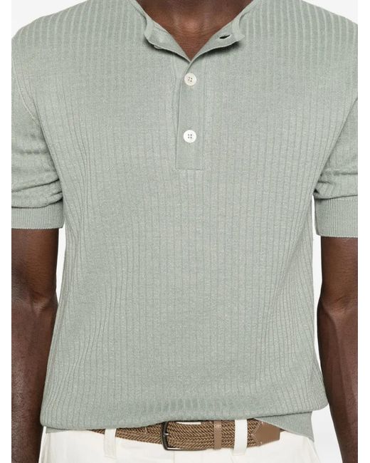 Lardini Gray Quarter-Button Sweater for men