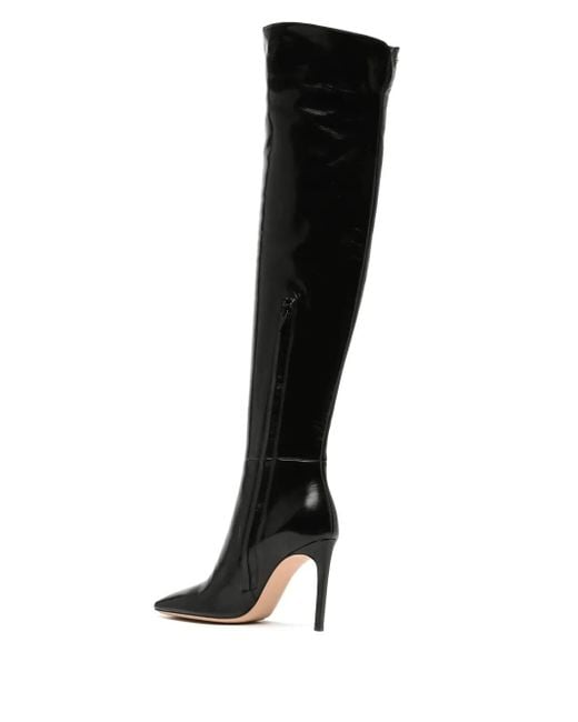 Gianvito Rossi Black Christina Cuissard 95Mm Leather Boots