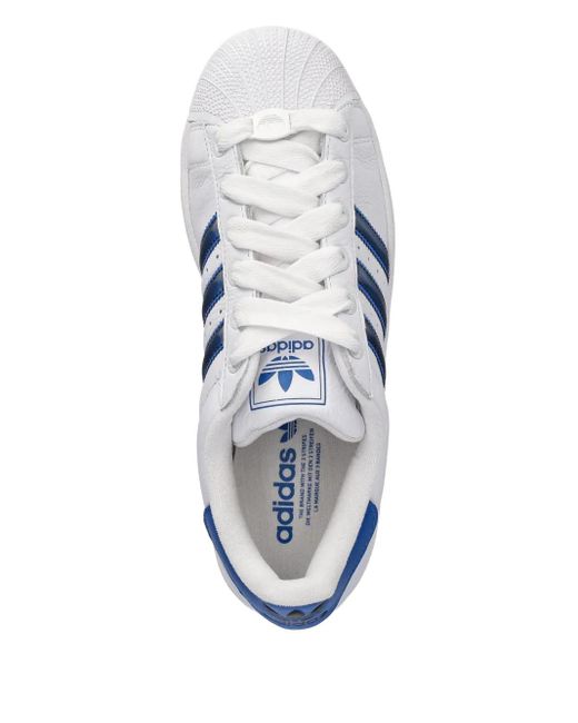 Adidas Blue Superstar Ii Stripe Sneakers for men