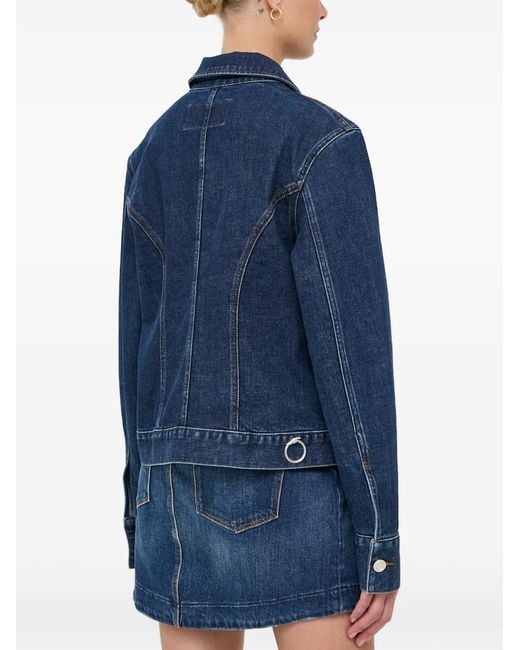 Trussardi Blue Button-Up Denim Jacket