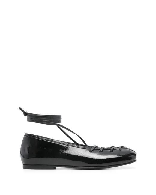 Alohas Black Ballerines Bumi À Lacets