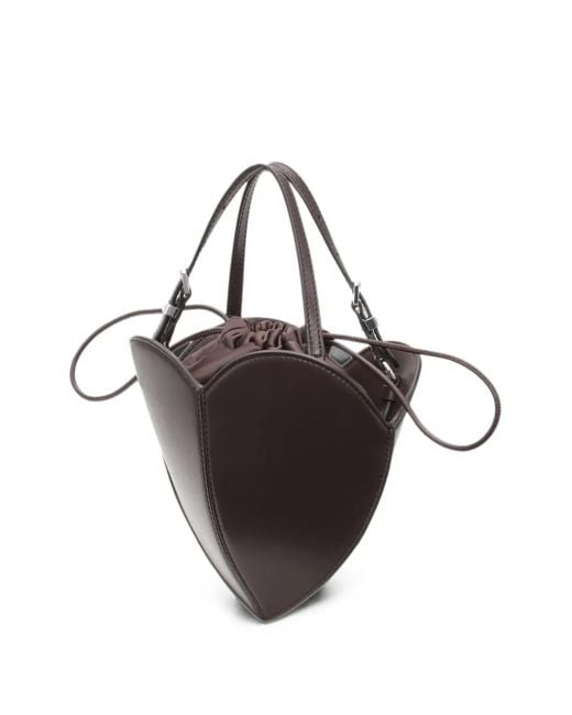ROTATE BIRGER CHRISTENSEN Brown The Leather Heart Bag Dark Brow