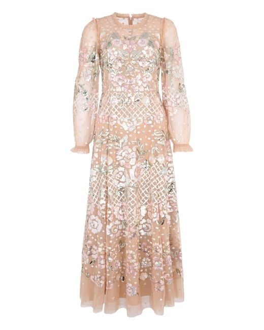 Vestido de fiesta Rosalie con lentejuelas Needle & Thread de color Natural