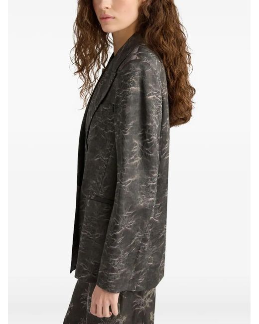 Momoní Black Jacquard Double-Breasted Jacket
