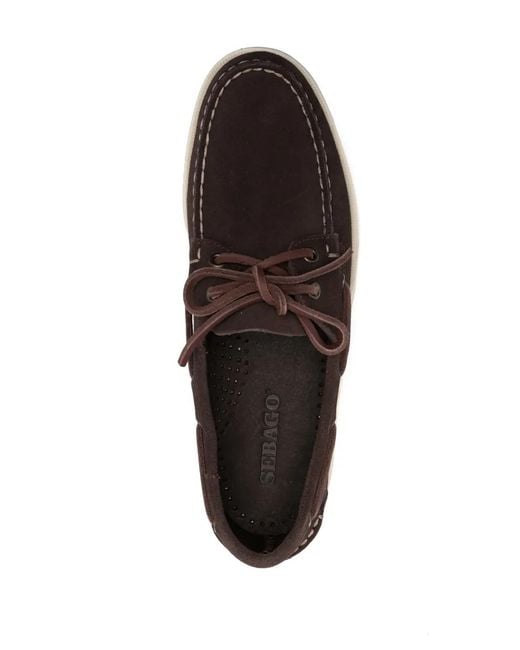 Sebago Brown Portland Flesh Out Boat Loafers for men