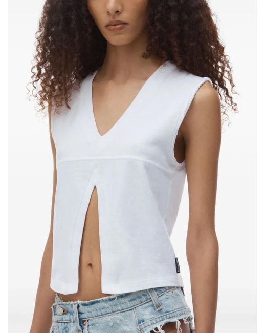 Canotta Con Scollo A V di Alexander Wang in White