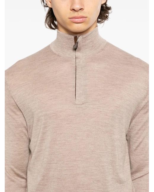N.Peal Cashmere Regent Oberteil Mit Reißverschluss in Natural für Herren