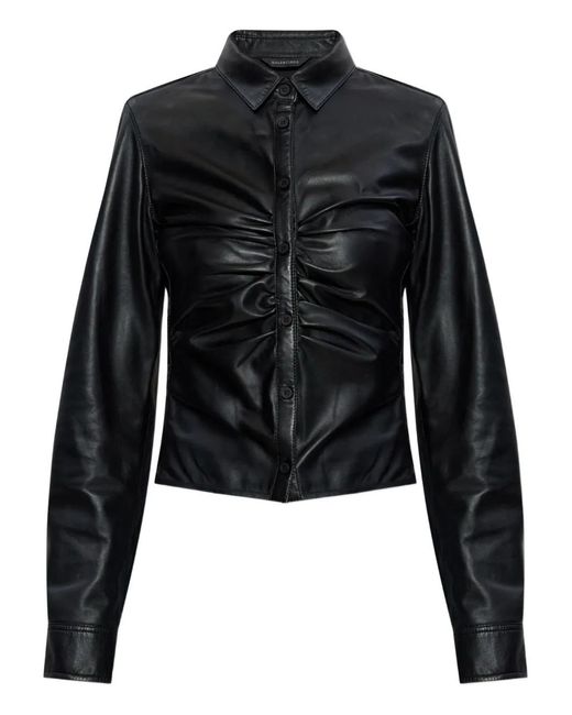 Balenciaga Black Leather Shirt