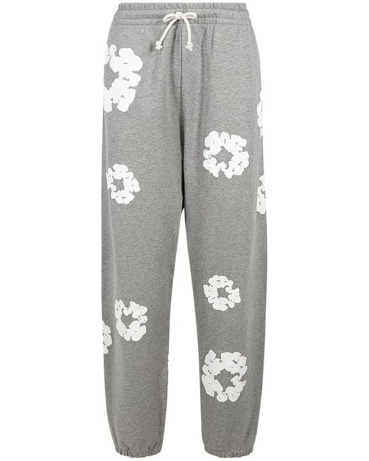 DENIM TEARS Gray Drawstring "Cotton Wreath" Track Pants for men