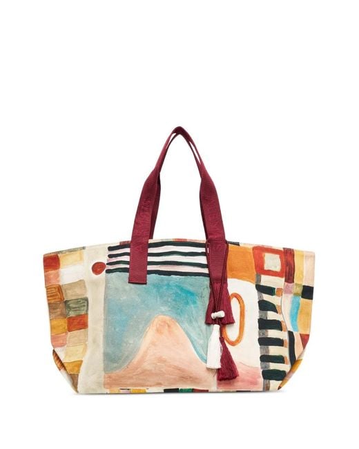 ALÉMAIS Pink X Lrnce Large Michelle Printed Tote Bag