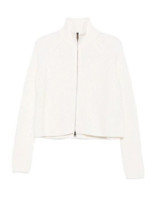 Lisa Yang Zip-up Cardigan White