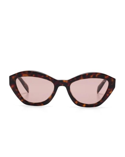 Prada ジオメトリックフレーム サングラス Brown