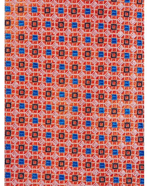 Kiton White Geometric-Pattern Tie for men