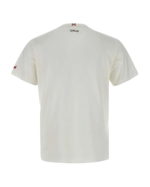 Mc2 Saint Barth White Mickey Mouse-Print T-Shirt for men
