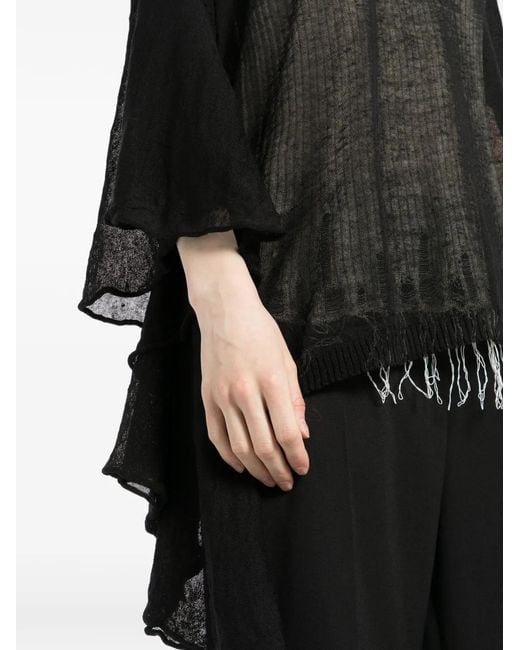 Uma Wang Black Asymmetric Knitted Top