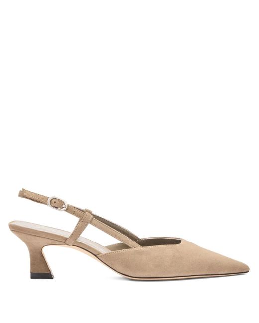 Pumps A Punta Vinnie Con Cinturino Posteriore 50Mm di Stuart Weitzman in Natural