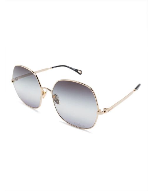 Chloé Metallic Oversize-Frame Sunglasses