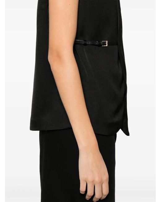Top sin mangas Loulou de Saison de color Black