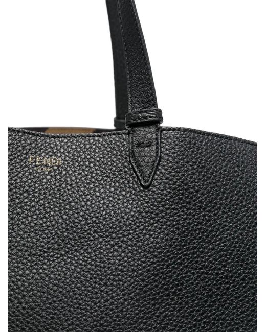 Fendi Black Large Selleria Diagonal Shopper Tote Bag for men