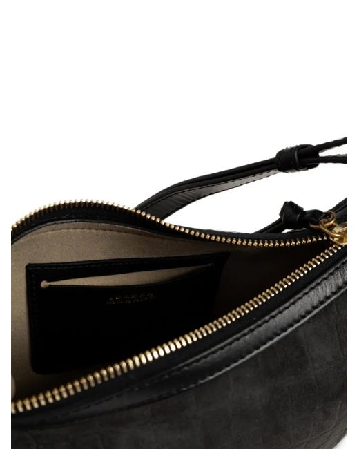 Isabel Marant Black Oskan Moon Stud-Embellished Shoulder Bag