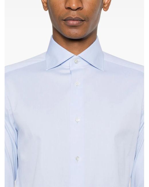 Zegna Overhemd Met Gemêleerd-Effect in het White voor heren