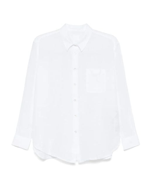 120% Lino White Linen Shirt