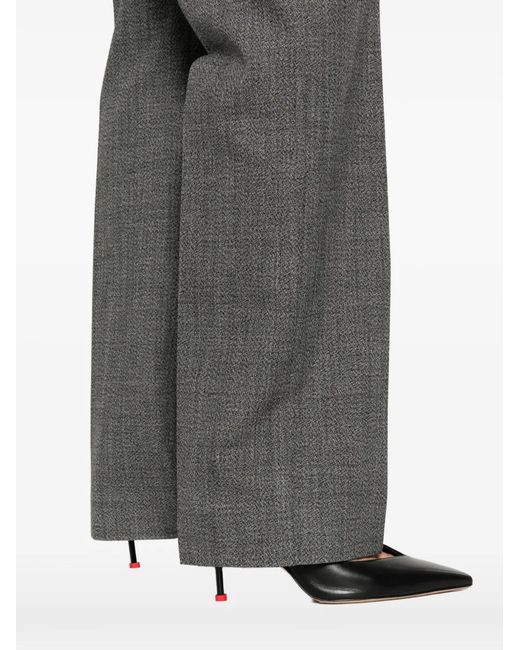 McQueen Gray Wool Straight Trousers