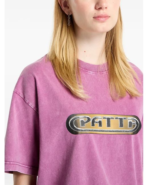 PATTA Pink Gilded Acid Washed T-Shirt