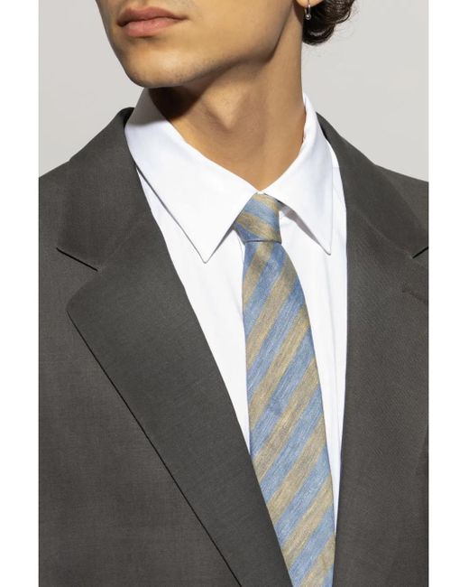 メンズ Paul Smith スラブストライプ ネクタイ Blue