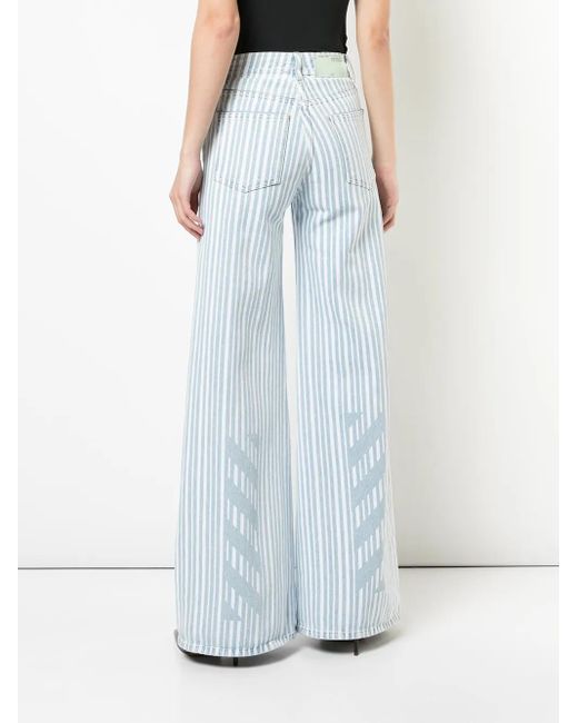 Off-White c/o Virgil Abloh Blue Diagonal Straight Leg Pant. Size 26.