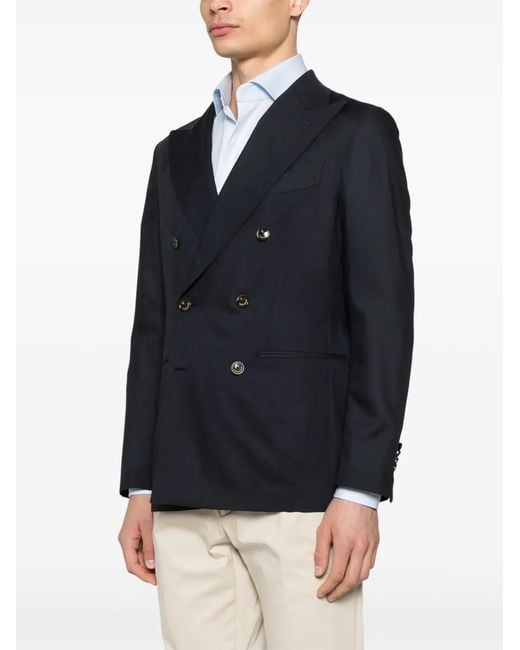 Montecore Blue Virgin Wool Blazer for men