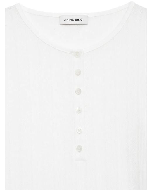 T-Shirt Pia À Manches Longues Anine Bing en coloris White