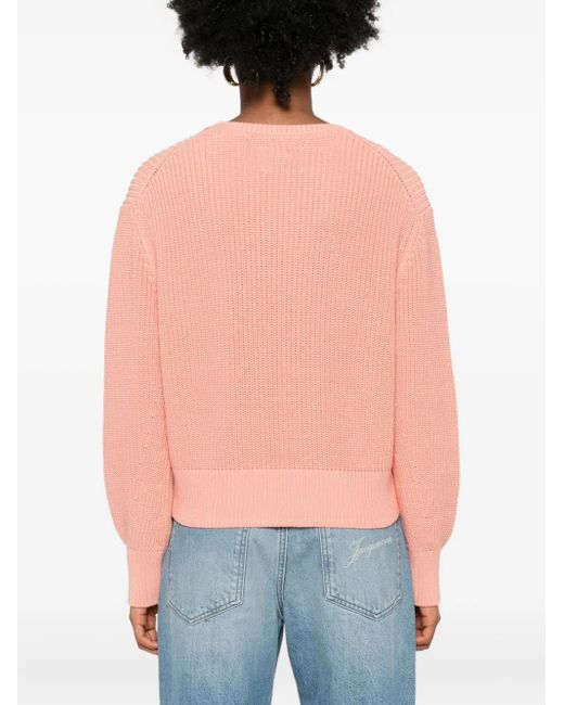 Marc O' Polo Pink Ribbed Crew-Neck Sweater