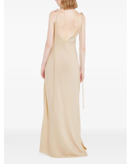 Alanui Natural Tie-Strap Finest Maxi Dress