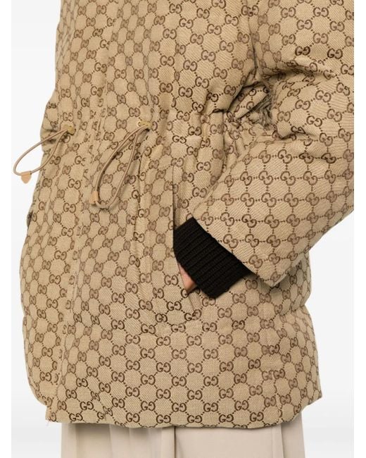 Gucci Gg Stoffen Donsjack in het Natural