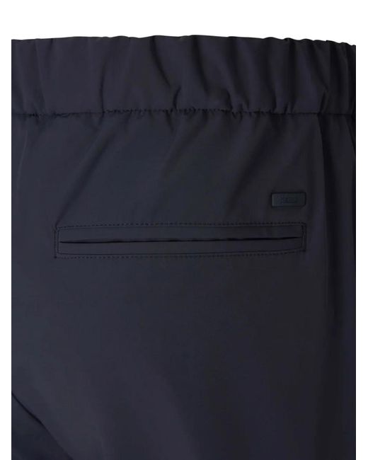 Herno Blue Pleated Drawstring Trousers for men
