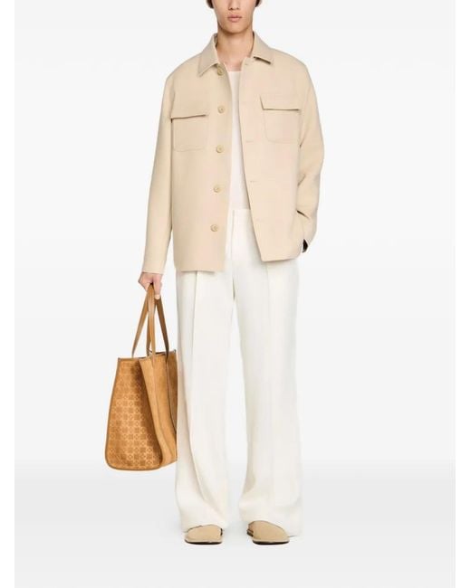 Sandro White Buttoned Oversized Shirt for men