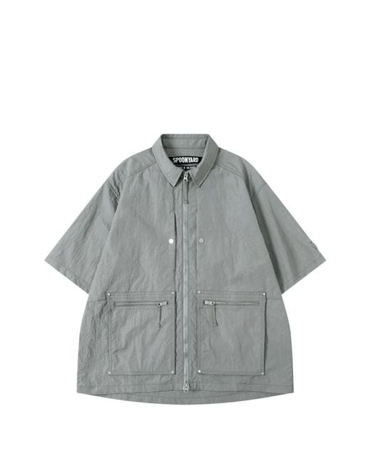 Spoonyard Gray Zip-Up Pocket Shirt